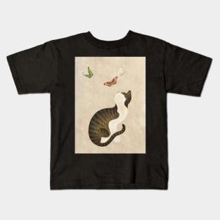 Minhwa: cat & butterflies (Korean traditional/folk art) Kids T-Shirt